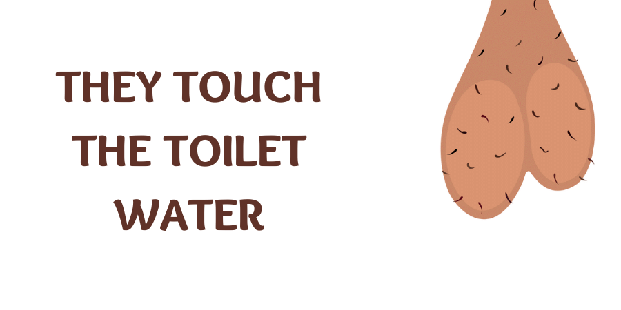 they touch the toilet water - Balls Problem